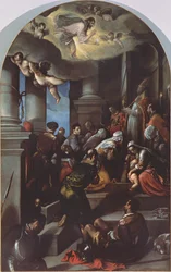 St. Eleutherius segnet die Frommen (Altarbild)